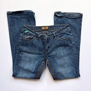 Luxurie Western Embellished Jeans with Turquoise Buttons